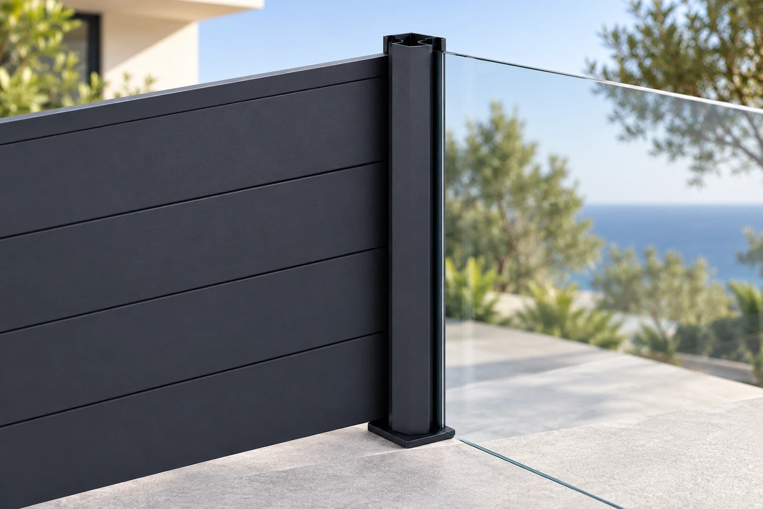 Corner post with two infill treatments